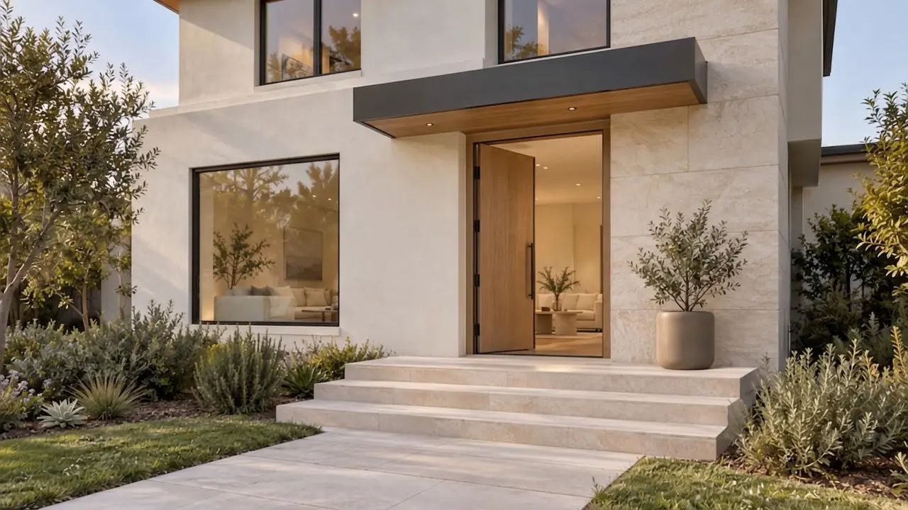 Luxury San Diego coastal remodeling visualization at sunset
